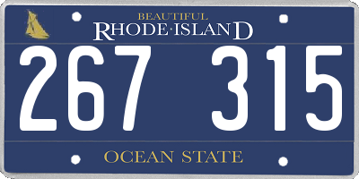 RI license plate 267315