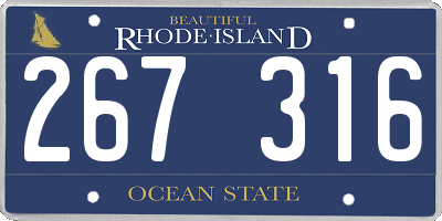 RI license plate 267316