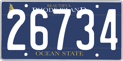 RI license plate 26734