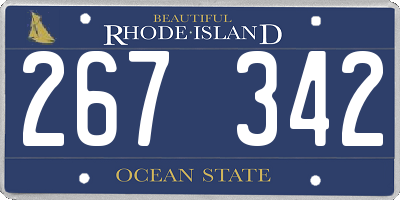 RI license plate 267342