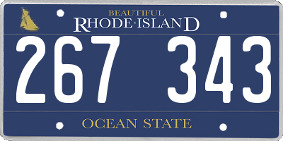 RI license plate 267343