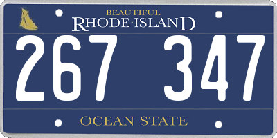 RI license plate 267347