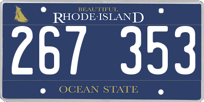 RI license plate 267353