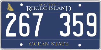 RI license plate 267359
