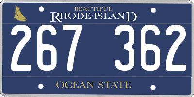 RI license plate 267362