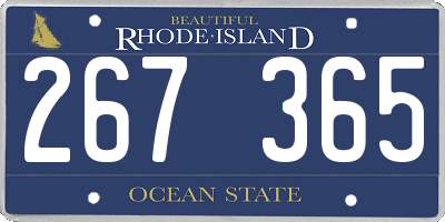 RI license plate 267365