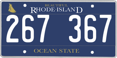 RI license plate 267367