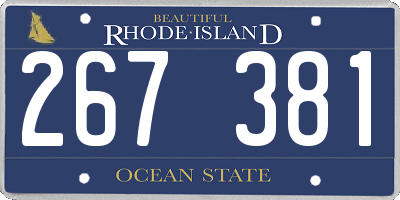 RI license plate 267381