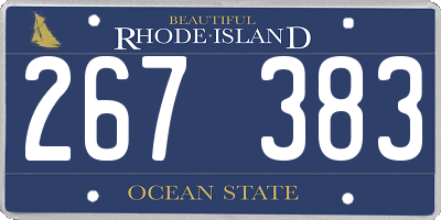 RI license plate 267383