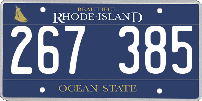 RI license plate 267385