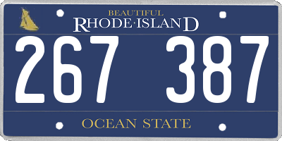 RI license plate 267387