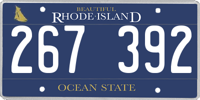 RI license plate 267392