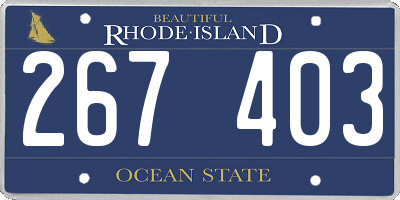 RI license plate 267403