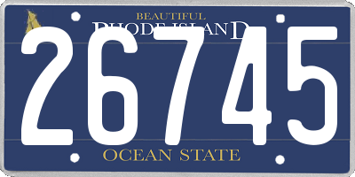 RI license plate 26745