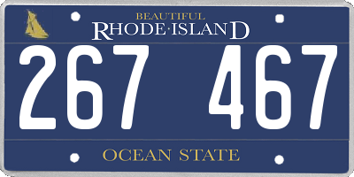 RI license plate 267467