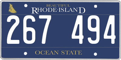 RI license plate 267494