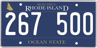 RI license plate 267500