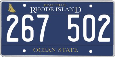 RI license plate 267502