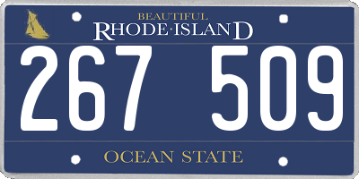RI license plate 267509