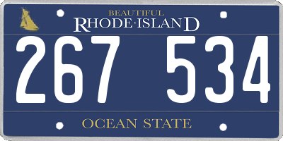 RI license plate 267534