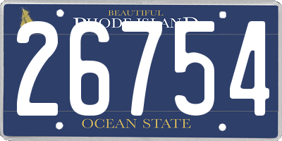 RI license plate 26754