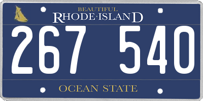 RI license plate 267540
