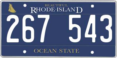 RI license plate 267543