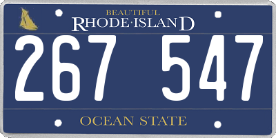 RI license plate 267547