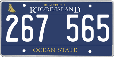 RI license plate 267565