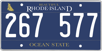 RI license plate 267577