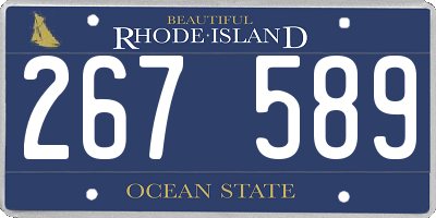 RI license plate 267589