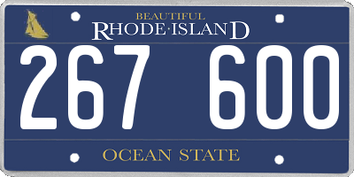 RI license plate 267600