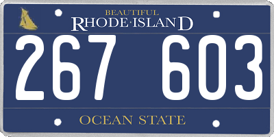 RI license plate 267603