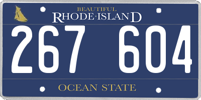 RI license plate 267604