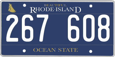 RI license plate 267608