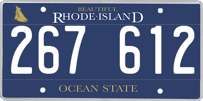 RI license plate 267612