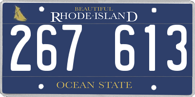 RI license plate 267613