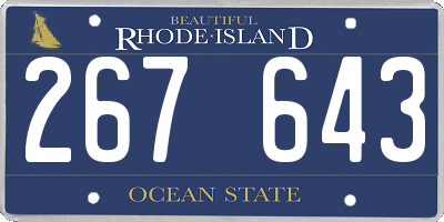 RI license plate 267643