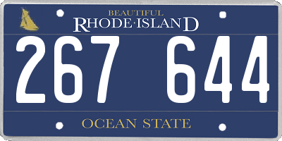 RI license plate 267644