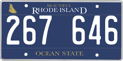 RI license plate 267646