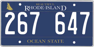 RI license plate 267647