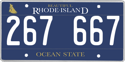 RI license plate 267667