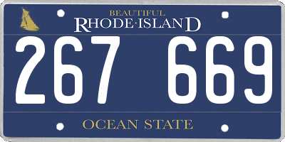 RI license plate 267669