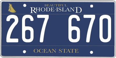 RI license plate 267670