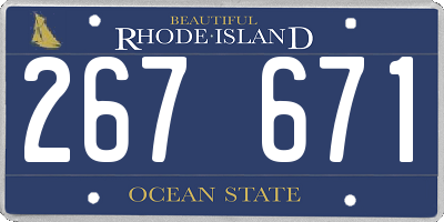 RI license plate 267671