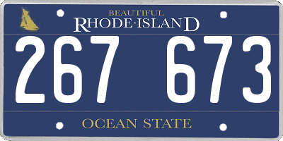 RI license plate 267673