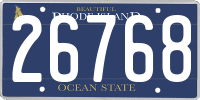 RI license plate 26768