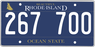 RI license plate 267700