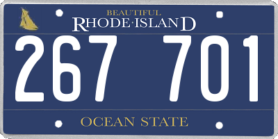 RI license plate 267701