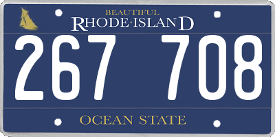 RI license plate 267708